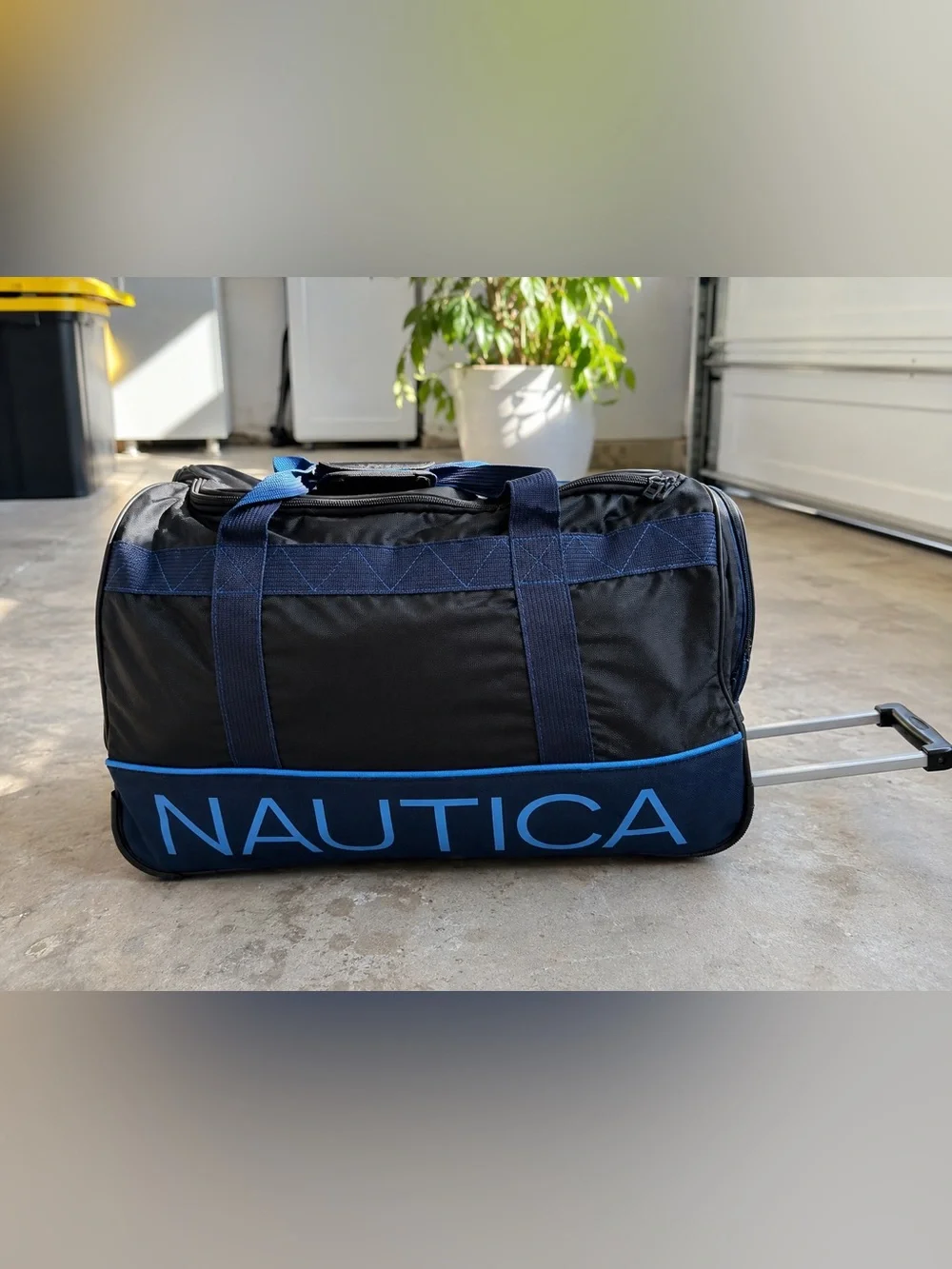 Nautica Royal Blue Rolling Travel Duffel with Bold Logo